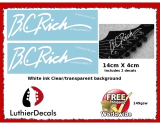 B.C. Rich Platinum Series Guitar Decal 149gsw